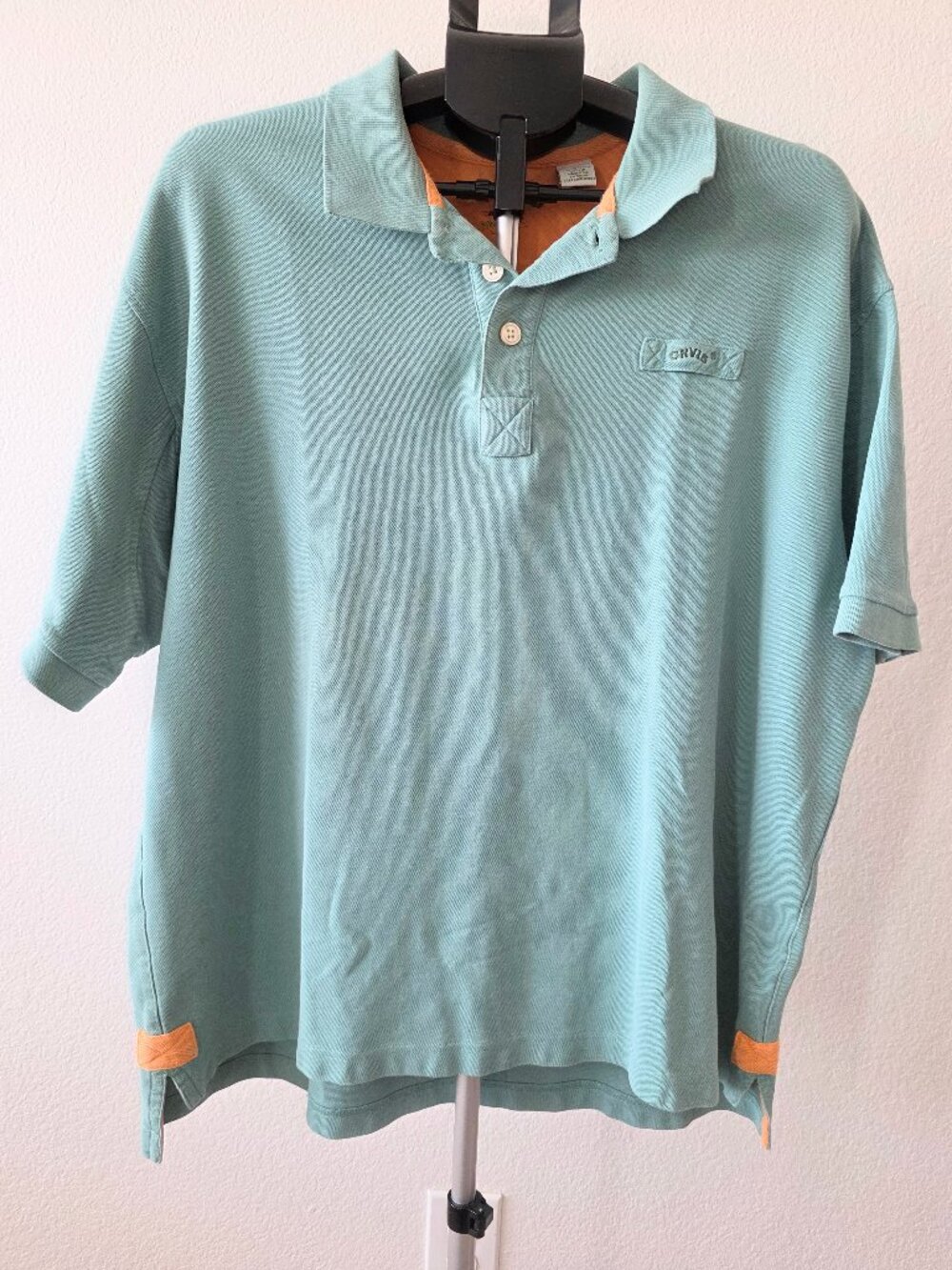 ORVIS MENS XL TEAL POLO STYLE SHORT SLEEVE SHIRT